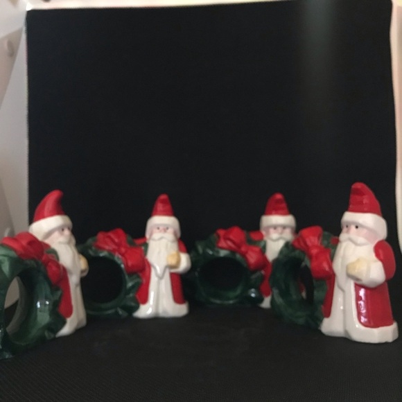 Yule Tide set of 4 Vintage Santa Napkin Holder rings - Picture 12 of 12